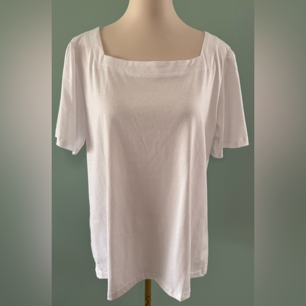 White Blouse with T-Shirt Sleeves XL NWOT